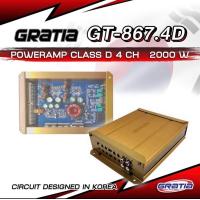 ราคา พาวเวอร์ขับเสียงกลางแหลม GRATIA รุ่น GT 867 4D เพาเวอร์แอมป์ คลาสดี Class D 4CH 2000watts เครื่องเสียงรถยนต์ (21602315849)