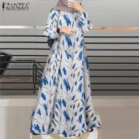 ราคา ZANZEA ชุดเดรสมุสลิมสำหรับผู้หญิงชุดเดรสยาวพิมพ์ลายดอกไม้สำหรับปลอกแขนโคมไฟลำลองชุดเดรสแฟชั่นสตรี (21513910117)