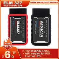 ราคา ELM327 V1 5 OBD2 Scanner WiFi BT PIC18F25K80 Chip OBDII Diagnostic Tools for IPhone Android PC ELM 327 Auto Code Reader (21314292184)