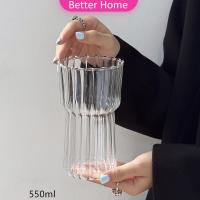 ราคา Better แก้ววินเทจ ถ้วยกาแฟลายทางสไตล์ญี่ปุ่น ลายจีบด้านในทั้งใบ Glass coffee cup (21930529991)