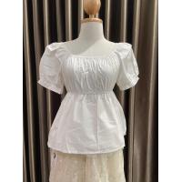 ราคา เสื้อเปิดไหล่คอสม็อค ไหล่แขนพองตุ๊กตางานเรียบน่ารักใส่สบาย (19475744179)