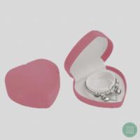 ราคา กล่องกำมะหยี่ใส่เครื่องประดับ กำไลข้อมือ นาฬิกา ทรงหัวใจสีโอรส ขนาดกล่อง 10x10x4 5cm (21277150584)
