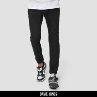 ราคา DAVIE JONES กางเกงจ็อกเกอร์ เอวยางยืด ขาจั๊ม สีดำ GP0066 BK Drawstring Joggers in black (20537104139)