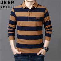 ราคา JEEP SPIRIT เสื้อโปโล Kaus Polo Garis ผ้าฝ้ายแขนยาวทรงหลวมเสื้อโปโลสำหรับผู้ชาย (21485090257)