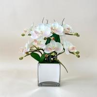 ราคา แจกันกล้วยไม้ปลอม ดอกไม้ปลอมพร้อมแจกัน แจกันดอกไม้ประดิษฐ์ ตกแต่งบ้าน (21804561647)