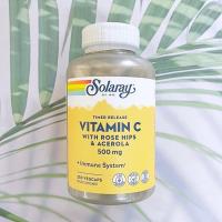 ราคา วิตามินซี Timed Release Vitamin C 500 mg with Rose Hips and Acerola 250 VegCaps Solaray (1400228682)