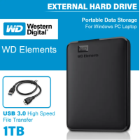 ราคา WD ฮาร์ดไดรฟ์ภายนอก External Hard Disk ฮาร์ดดิสพกพา HDD 2TB 1TB USB3 0 2 5 Harddisk External ฮาร์ดดิสก์ความเร็วสูง รับประกัน 3 ปี (22285417140)