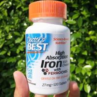 ราคา High Absorption Iron With Ferrochel 27 mg 120 Tablets Doctors Best ธาตุเหล็ก (924534807)