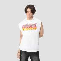 ราคา DAVIE JONES เสื้อยืดโอเวอร์ไซส์ แขนกุด พิมพ์ลาย สีขาว สีดำ Graphic Print Oversized Sleeveless T Shirt in black LG0058 WH BK (18454154299)