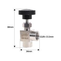 ราคา Stainless Steel SS304 Needle Valve Right Angle Female Thread BSP 1 8 1 4 1 2 For Water Gas Oil (20105588646)