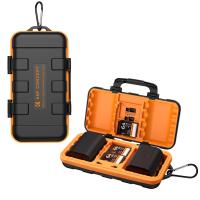 ราคา K F Concept Camera Battery Memory Card Case professional waterproof and shockproof with card slot for bag storage can hold 2 camera batteries or 8 dry cell batteries 2 CF Cards or 2 XQD 4 SD Cards and