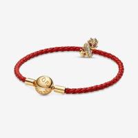 ราคา Hot sell 925 sterling silver Gold Dragon Charm Bracelet Set 2024 women fashion DIY fine jewelry New Year gift give for girlfriend (21326802480)