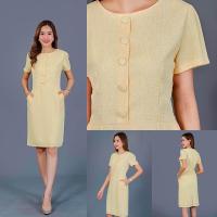 ราคา เดรสทำงาน ผ้าทวีต สีเหลือง (21582820927)