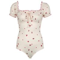 ราคา ชุดว่ายน้ําบิกินี่ แขนพัฟ พิมพ์ลายเชอร์รี่น่ารัก (22283497746)