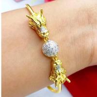 ราคา CW31 สร้อยข้อมือมังกรคาบแก้วงานชุบทองหนา 5 ไมครอน ไม่แพ้ ไม่คัน (20870082730)