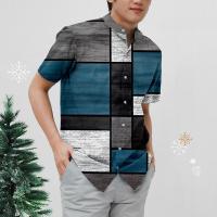 ราคา เสื้อเบลาส์เสื้อแขนสั้นสำหรับหน้าร้อนเสื้อเชิ้ตผู้ชายลายสก็อตวินเทจเสื้อลำลองแนวสตรีท2024 (21517203867)