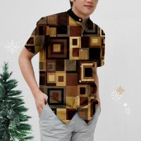 ราคา เสื้อเบลาส์เสื้อแขนสั้นสำหรับหน้าร้อนเสื้อเชิ้ตผู้ชายลายสก็อตวินเทจเสื้อลำลองแนวสตรีท2024 (21517203862)