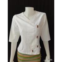 ราคา เสื้อพื้นเมือง เสื้อป้ายกระดุมกะลา เสื้อผ้าฝ้าย ผ้าชินมัย (839724612)