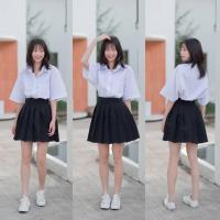 ราคา เสื้อ นักศึกษา ทรงบอยมีกระเป๋า ทรงตรงไม่เข้ารูปoversize Sz 36 56 (21349271215)