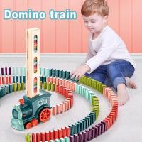 ราคา ชุดของเล่นรถไฟโดมิโนอัตโนมัติ TONSAN 60ชิ้น หากโดมิโนไม่เพียงพอคุณสามารถสั่งซื้อแยกต่างหากได้ รถไฟโดมิโนไฟฟ้าที่สร้างสรรค์โดมิโนจะชุมนุมชุดรถไฟโดยอัตโนมัติหัวรถจักรโดมิโนรถไฟของเล่นสำหรับเด็กเด็กชายแล