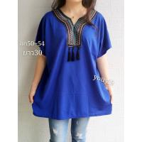 ราคา เสื้อคอจีนเสื้อยืดคุณแม่เสื้อออกงานสาวอวบ (20833506928)
