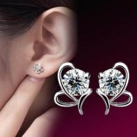 ราคา MeiYang 1 คู่ Elegant Hypoallergenic Lady Silver Bow Knot Rhinestone EAR ต่างหูสตั๊ดแฟชั่น Bijouterie (450891731)