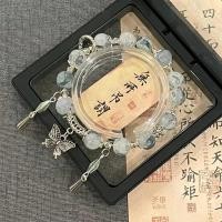ราคา FINE TOO Lucky Crystal Beads Bracelet for Women Elegant Butterfly Moon Star Silver Bracelets Accessories Jewelry (21667787630)