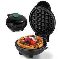 ราคา เครื่องทำวาฟเฟิลขนาดเล็กกะทัดรัดเคลือบ Nonstick เครื่องทำวาฟเฟิลสำหรับอาหารเช้าเครื่องทำวาฟเฟิลขนมปังกรอบสีน้ำตาลกลม4นิ้ว550วัตต์ (21491445049)