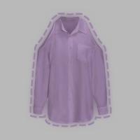 ราคา พร้อมส่ง เสื้อผ้าไหมอิตาลี เสื้อแขนยาวกระดิ่งเว้าไหล่กระดุมหน้า A4221 (22062942999)