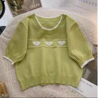 ราคา Ann Fashion เสื้อยืดไหมพรม เสื้อเที่ยว เสื้อยืดมินิมอล ผ้าไหมพรม ลายหัวใจ มีหลายสี เนื้อผ้าดีใส่สบาย 423 (17647517983)