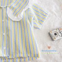 ราคา Moonin Kala Crop เสื้อคอปกกะลา แต่งระบาย ผ้าลายริ้ว สีพาสเทล (21914215973)