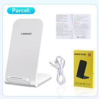 ราคา LAMJAD 15W ค่าาา สำหรับแอนรอยด์ iPhone ป้องกันการโอเวอร์ชาร์จ ที่วางโทรศัพท์มือถือ ความสามารถในการใช้งานสูง แท่นชาร์จแบบตั้ง เครื่องชาร์จมาตรฐาน Qi ชาร์จได้อย่างรวดเร็ว แท่นชาร์จไร้สาย (21632441319)