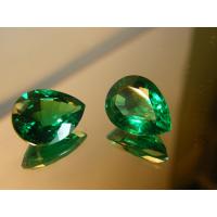 ราคา มรกต พลอย columbiaโคลัมเบีย Green Emerald very fine lab made PEAR shape 8X12 มม mm 7 60 กะรัต carats 2 เม็ด carats รูปหยดน้ำ พลอยสั่งเคราะเนื้อแข็ง (11172185205)