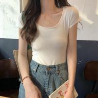 ราคา PX ราคาพิเศษ เสื้อยืดผู้หญิง เสื้อคอกว้างแขนสั้น โชว์ไหปลาร้าสุดเซ็กซี่ ผ้าเรย่อนแนบเนื้อ สีขาว สีดำ สีเทาแมชท์ง่าย ใส่สบาย (22220362775)