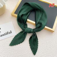 ราคา ผ้าพันคอผ้าซาตินอัดพลีทสำหรับผู้หญิงผ้าพันคอผูกผมทรงสกินนี (13682621166)