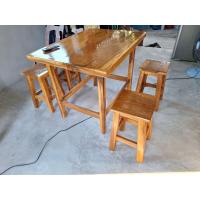 ราคา โต๊ะชุด ขนาด 60 90สูง75ซม หัวโล้น4ตัว หน้า28 28สูง48ซม ไม้จามจุรี สวย แข็งแรง (21944015846)