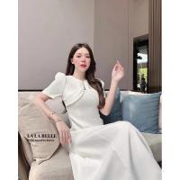 ราคา มิดิเดรสดีไซน์สวยคลาสสิคในโทนสีขาว แพทเทิร์นสวยเป๊ะเข้ารูป (21889563280)
