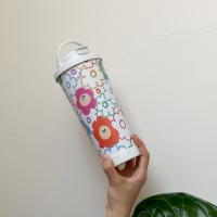ราคา flower tumbler แก้วน้ำเก็บความเย็นลายดอกไม้ (21760491535)