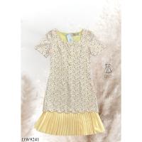 ราคา S XL 9241 งานป้าย Dress World ชุดเดรสสั้นลายดอก คอเหลี่ยม ชายระบายอัดพลีท ดูแพงมากเลยจ้า (18218876509)