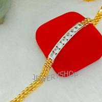 ราคา JIJL CW114 สร้อยข้อมือทองไมครอน สร้อยข้อมือเลส งานแฟชั่นทองไมครอน ความยาว20 เซน รวมตะขอ (20707218703)