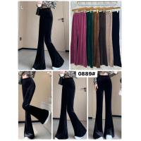 ราคา กางเกงผ้ากำมะหยี่ ขาม้า ผ้าพื้น เอวยางยืด 0889 (21708689763)