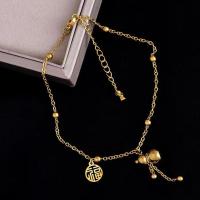 ราคา OYJR สร้อยข้อเท้าสแตนเลส สร้อยข้อเท้าน้ำเต้านำโชคสำหรับผู้หญิง ไม่ลอกดำ (22311199873)