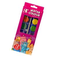 ราคา สี สีน้ำ ST สีน้ำก้อน 12สี water colour กล่องพลาสติก ฟรี พู่กัน บรรจุ 12ก้อน กล่อง จำนวน 1กล่อง พร้อมส่ง (18893726307)