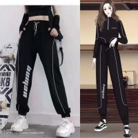 ราคา กางเกงขายาว กางเกงวอร์ม ไซส์ใหญ่ ใส่สบาย ราคาถูก เอวยางยืดขายาว ผ้านิ่ม ทรงดูผอมสูง ระบายอากาศได้ดี สไตล์เกาหลี K9648 (22074430385)