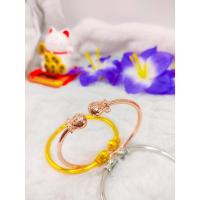 ราคา กำไลข้อมือถุงทองคู่ฝังเพชร ฟรีไซท์ บีบปรับขนาดได้ (20227716635)