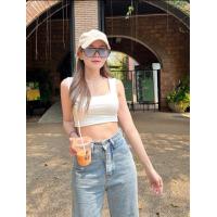 ราคา พร้อมส่ง เสื้อครอปคอเหลี่ยม รุ่นมีฟองน้ำ เสื้อคอเหลี่ยม เสื้อกล้ามครอป (19250652705)