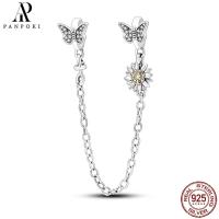 ราคา PANPOKI 32 Style 925 Sterling Silver Silicon Plug Safety Chain Pendant Charms Fit Original Pandora Bracelets Women Jewelry Gifts (21485566309)