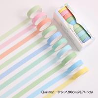 ราคา 10 rolls Pink Series Solid Colorful Washi Scrapbooking Sticker Tape Set 1cm 0 4 inch Wide 2M 2 2 yards Long Decorative Paper Masking Tape For DIY Art Crafts Journaling Notebook Planner Decoration (222