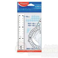 ราคา ชุดเรขาคณิต 4P Maped พลาสติกใส ตัวเลขชัดเจนอ่านง่าย 1ชุด มี 4ชิ้น ไม้โปรเทคเตอร์ ไม้สามเหลี่ยม ไม้บรรทัด ไม้ฉาก (10362188869)