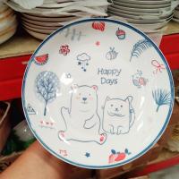 ราคา จานเซรามิค จานใบบัว จานกระเบื้อง จานข้าว ขนาด 8 นิ้วลายสวยๆมีลายเยอะมาก (20024959207)